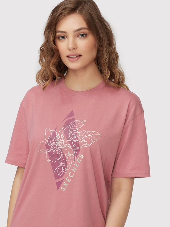 Flash Sale 🌟 Skechers Γυναίκες T-shirts T-Shirt Diamond Magnolia Outline Everybody WTS354 Ροζ Relaxed Fit ⌛ 6 Flash Sale 🌟 Skechers Γυναίκες T-shirts T-Shirt Diamond Magnolia Outline Everybody WTS354 Ροζ Relaxed Fit ⌛ - Image 4